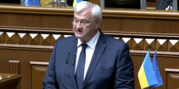 Cибіга під час виступу у Раді назвав три ключові пріоритети: справедливий мир, ЄС і НАТО, світове українство