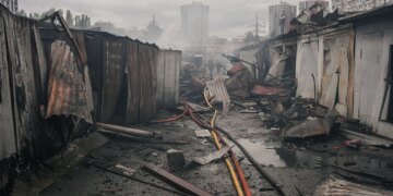 Атака рф на Київ 24 вересня: фото наслідків удару по гаражному кооперативу на Оболоні