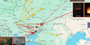 Нічна атака дронів на окуповані території – у Луганську, Маріуполі та Бердянську вибухи, пожежі й відключення світла